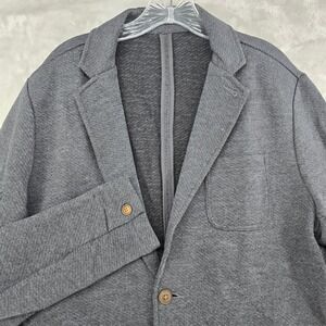 Faherty Knit Blazer Mens Large Grey Unstructured Soft Tailoring Jacket NEW